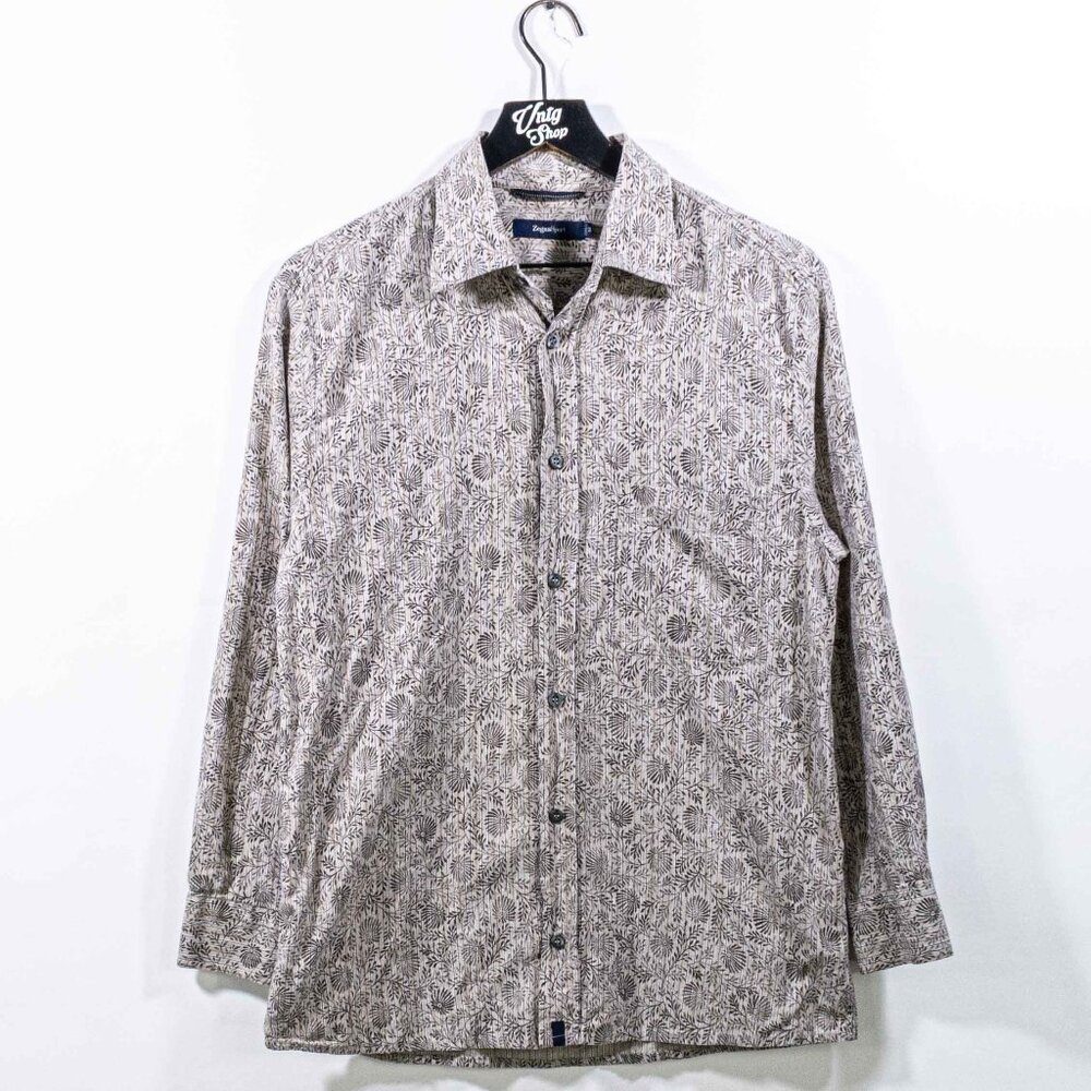 Zegna Sports Floral All Over Print Button Shirt Medium Designer Preppy